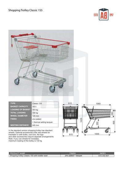 155L High-Capacity Shopping Trolley – Classic Series
