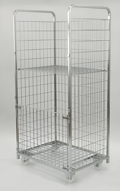Container WMU 1700x800x600 with Shelf – Extra-Long Roll Cage for Oversized Goods