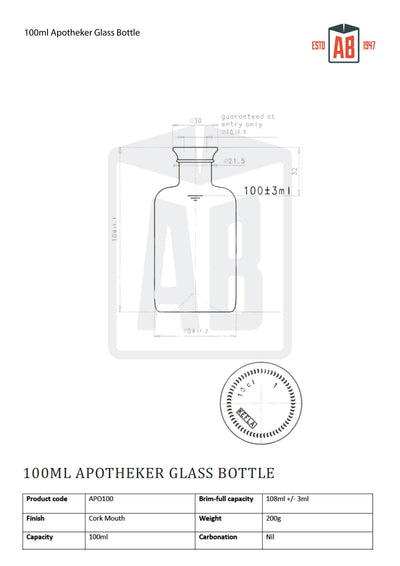 100ml Apotheker Glasflasche