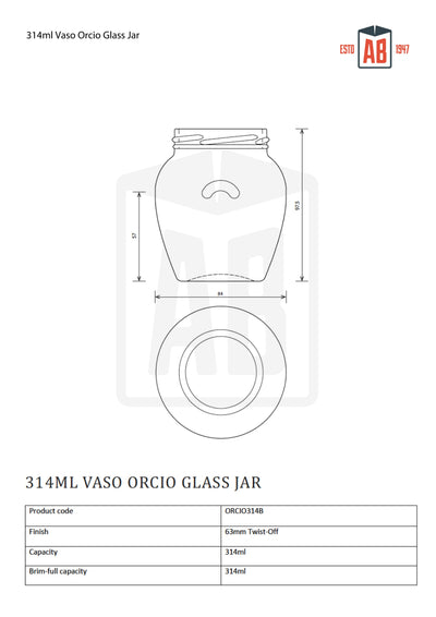 314ml Vaso Orcio Glass Jar