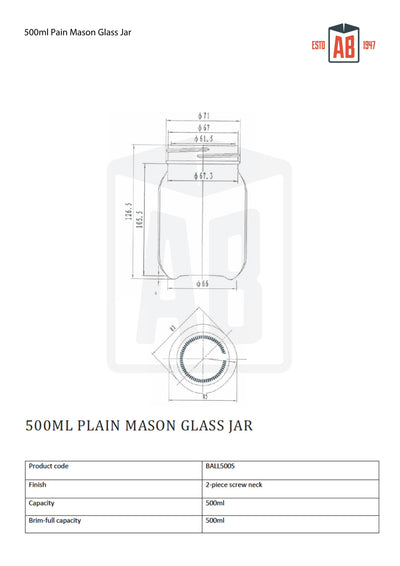 500 ml einfaches Einmachglas