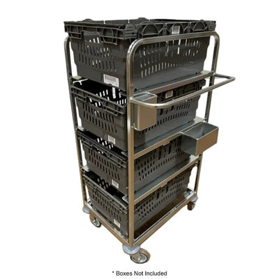 Order Picking Trolley - 590x615x1170mm - No Boxes - BZP Steel with Swivel Castors