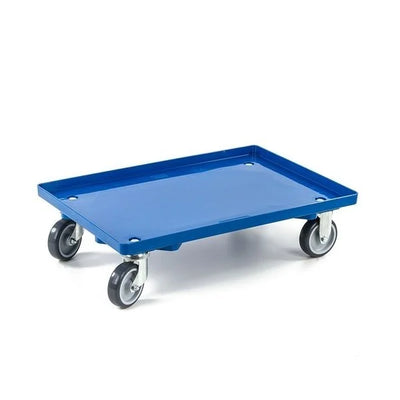 Plastic Dolly – 615x415x175mm – Closed Base, Blue, Stackable