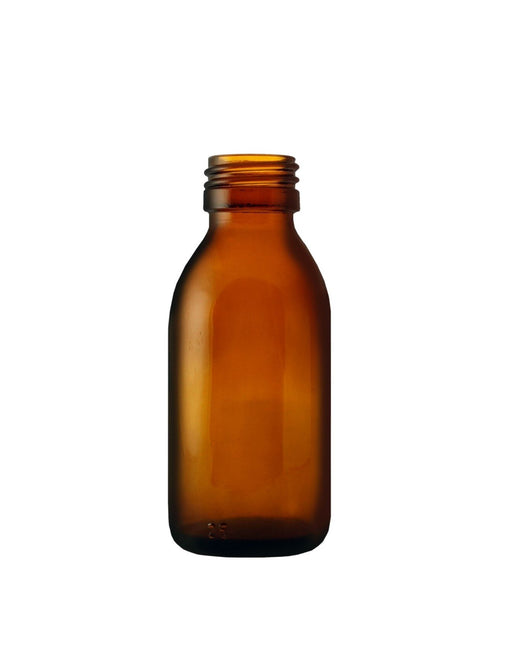 100 ml bernsteinfarbene Alpha-Glasflasche