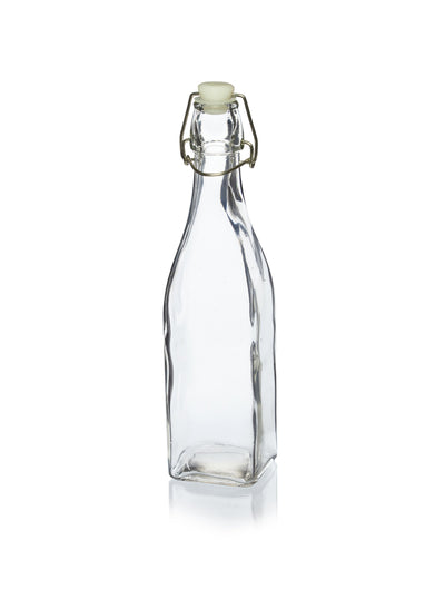 550 ml quadratische Glaswasserflasche mit Bügelverschluss