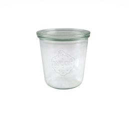 580 ml Weckglas aus Glas mit Deckel, Clips und Ringen