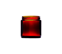 120 ml bernsteinfarbenes, gedrungenes Glas