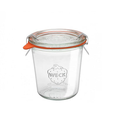290 ml Weckglas aus Glas mit Deckel, Ring und Clips