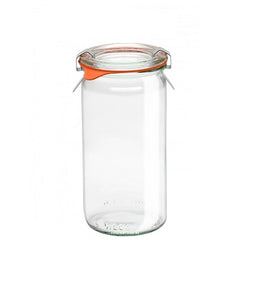 340 ml Weckglas aus Glas mit Deckel, Ring und Clips