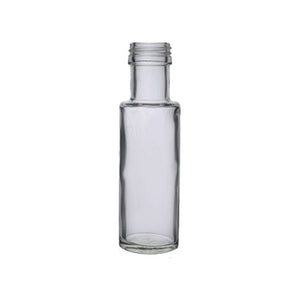 100ml Round Dorica Glass Bottle – Sauce & Dressing Bottle with 24mm R3 Black Cap