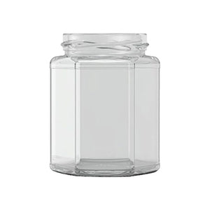 12oz Sechseckiges Geleeglas (280 ml) – Klare Glas-Einmachglas