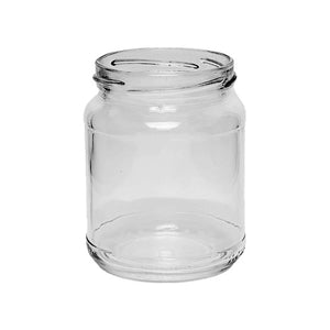 1lb 358ml clear glass honey jar with recessed label panel