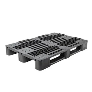 Heavy duty plastic Euro pallet 1200 x 800 x 145mm with 3 runners and anti-slip rubber inserts