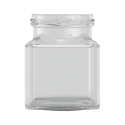 200 g Quadratisches Geleeglas (282 ml) – Klare Glas-Lebensmittel-Dose