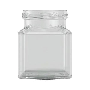 200g eckiges Marmeladenglas (282ml) – Klare Glas-Einmachglas | Mehrere Deckeloptionen