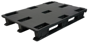 Heavy duty plastic ISO pallet 1200 x 1000 x 175mm with closed deck and 3 detachable runners
