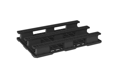 Plastic Euro Pallet 1200 x 800 x 155mm with 3 Runners & Raised Edge – 900kg Dynamic Load