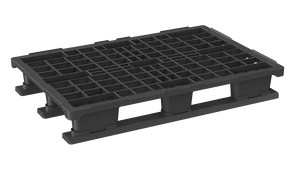 Heavy duty open deck plastic Euro pallet 1200x800x187mm with 3 detachable runners.