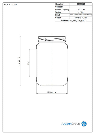 298ml Flintglas Lebensmittelglas - Ardagh