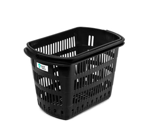30L Plastic Shopping Basket, Black Retail Hand Basket