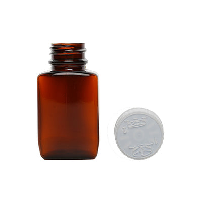 48 ml Dalplas Bernsteinfarbene Tablettenflasche mit kindersicherem Verschluss – Pharmazeutischer Behälter