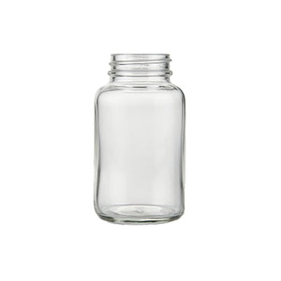 4 oz (120 ml) Klare Pulverdose – Weiße Flint-Glasdose für Kosmetika & Beauty-Produkte