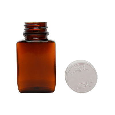 66 ml Dalplas Bernstein-Tablettenflasche mit kindersicherem Verschluss – Pharmazeutischer Behälter