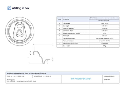 Aluminiumdosenenden (Packung mit 650) – BPANI oder BPANI/PFASNI | Verschlüsse in Lebensmittelqualität