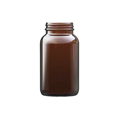 250ml / 8oz Amber Lightweight Powder Glass Jar – UV Protective Cosmetic Jar
