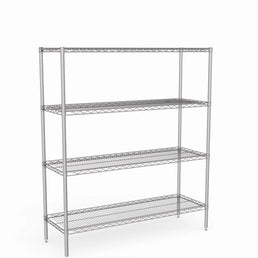 Stainless Steel Wire Shelving – Static Unit 1650mm High, 4 Tier, Catering & Hospital Grade