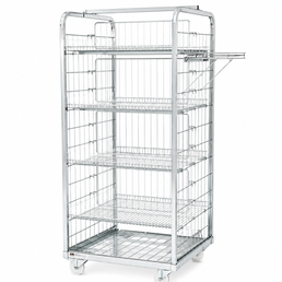 Hoher Container 700x700 H1650 mit 4 Regalen – Hoher Rollcontainer für maximalen Stauraum