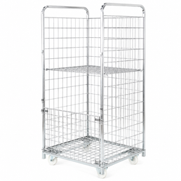 Container WMU 1700x800x600 mit Regal – Extra-langer Rollcontainer für Übergrößen