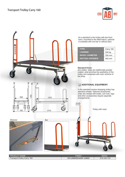 Carry 160 Transport Trolley – Heavy-Duty Plywood Platform for Maximum Load Capacity