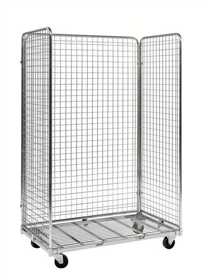 Wire Trolley – 3 Sided Galvanised Roll Container | 400kg Load Capacity
