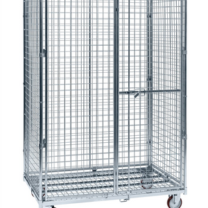 Verriegelbarer Maschen-Sicherheitscontainer mit gebremsten Lenkrollen – Tragfähigkeit 600 kg