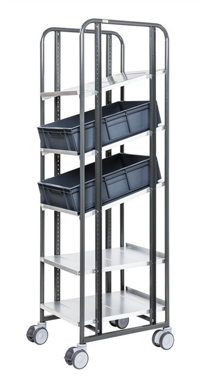 Series 168 Shelf Trolley – Adjustable Multi-Level Cart (477 × 600 × 1850 mm)