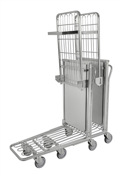 Ergonomic Shop Trolley with Spring-Loaded Shelf – Stackable Storage Trolley | 90kg Dynamic Load Capacity