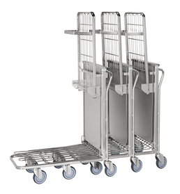 Ergonomic Stackable Shop Trolley – Spring-Loaded Upper Shelf | 90kg Shelf Capacity