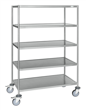 Vollverschweißter 5-stufiger Edelstahlwagen (ohne Griffe) – C3 (AISI 304) – 1075 × 575 × 1650 mm