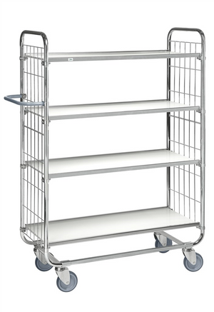 Regalwagen der Serie 8000 – elektrogalvanisiert mit Zentralverschluss – Tragfähigkeit 250 kg (1395 × 470 × 1590 mm)