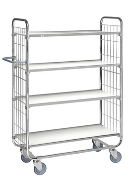 Series 8000 Shelving Trolley – Electrogalvanised with Central Lock – 250 kg Capacity (1395 × 470 × 1590 mm)