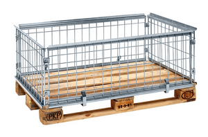 Electrogalvanized Pallet Frame – Stackable – For EUR Pallet 1200 × 800 mm – 1220 × 820 × 420 mm