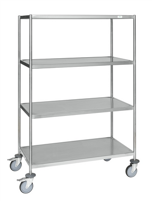 Wagen aus Edelstahl – vollständig verschweißt – 4 Ebenen – C3 – 1075 × 575 × 1650 mm