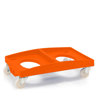 Double Euro Stacking Dolly | Heavy-Duty Food-Grade Plastic Trolley