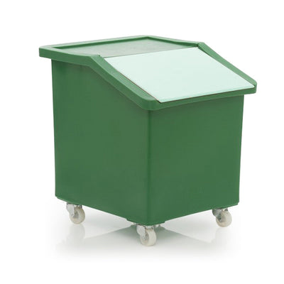 142 Litre MDPE Ingredients Trolley with Clear Flap Lid Mobile Storage Bin
