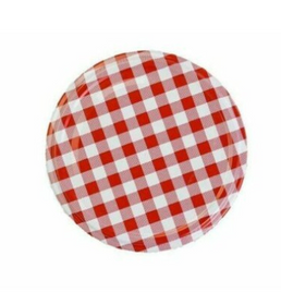 66 mm Twist-Off-Deckel in Rot mit Gingham-Muster