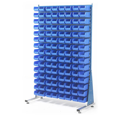 Free-Standing Louvred Panels with Bins | Single Sided Mild Steel Storage Unit