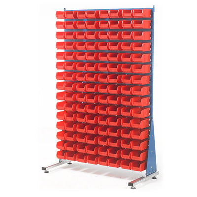 Free-Standing Louvred Panels with Bins | Single Sided Mild Steel Storage Unit