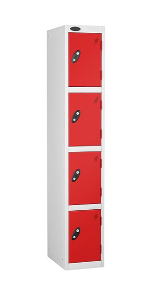 4 Door Steel Storage Locker 305x460x1760mm - Anti-Bacterial Mild Steel