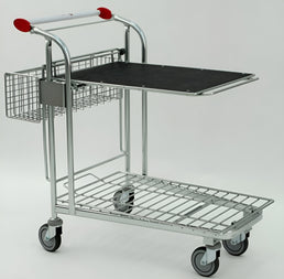 Vario WTP-3D Transport Trolley – Dual-Level Trolley with Basket and Shelf